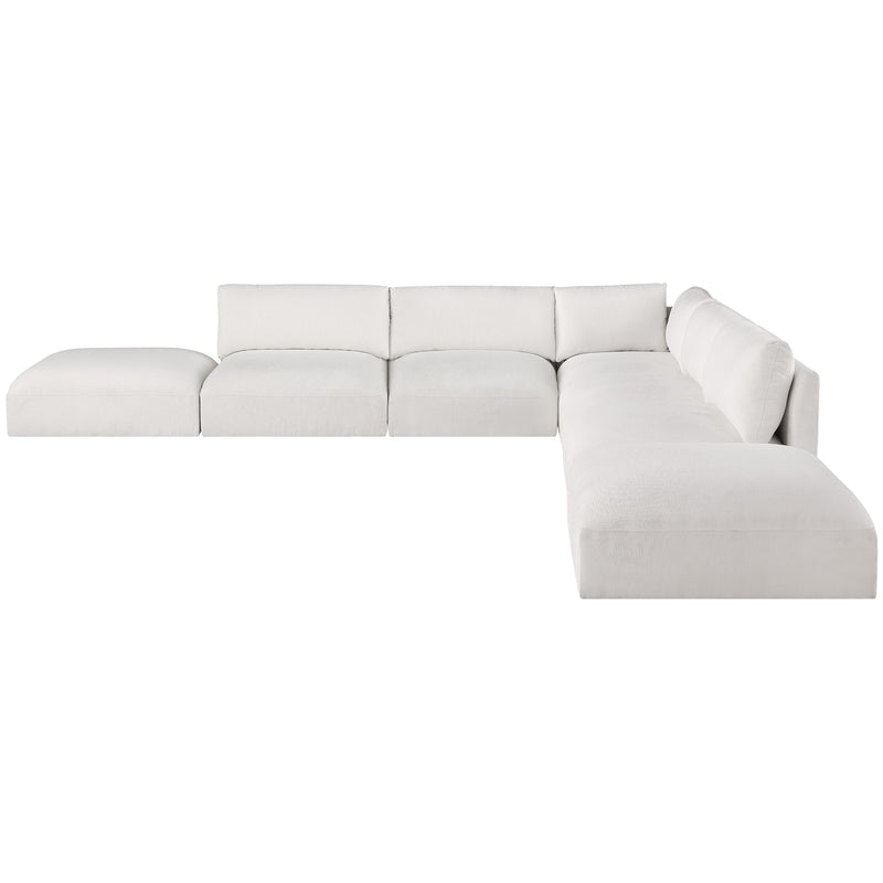 Meridian Ease Cream Polyester Fabric Modular Sectional IMAGE 5