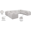 Meridian Ease Cream Polyester Fabric Modular Sectional IMAGE 10