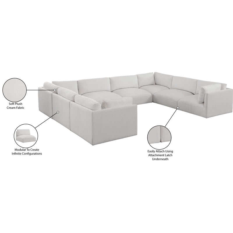 Meridian Ease Cream Polyester Fabric Modular Sectional IMAGE 10