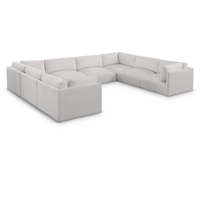 Meridian Ease Cream Polyester Fabric Modular Sectional IMAGE 1