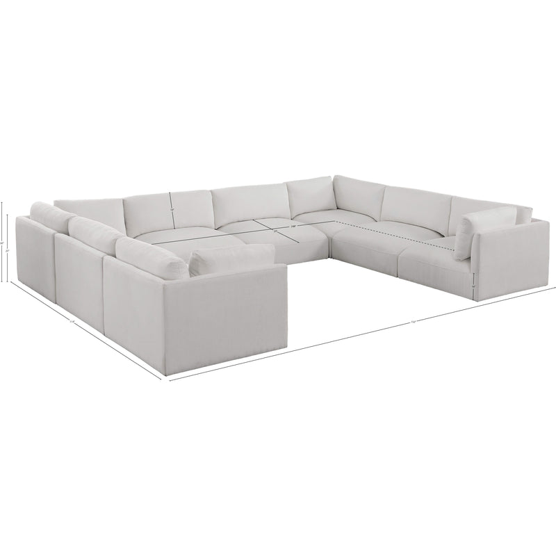 Meridian Ease Cream Polyester Fabric Modular Sectional IMAGE 9