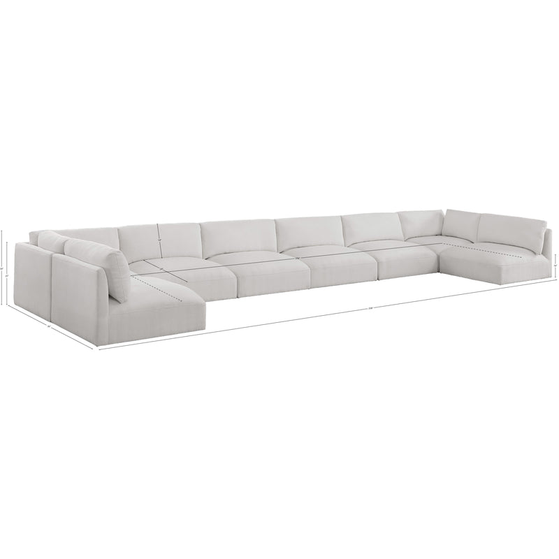 Meridian Ease Cream Polyester Fabric Modular Sectional IMAGE 9