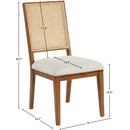 Meridian Butterfly Cream Linen Textured Fabric Dining Chair IMAGE 10