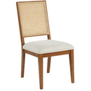 Meridian Butterfly Cream Linen Textured Fabric Dining Chair IMAGE 3