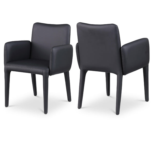 Meridian Pelle Black Vegan Leather Accent/Dining Chair IMAGE 1