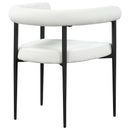 Meridian Louie Cream Boucle Fabric Dining Chair IMAGE 2