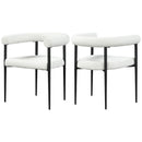 Meridian Louie Cream Boucle Fabric Dining Chair IMAGE 7