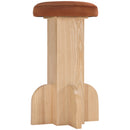 Meridian Wyatt Cognac Velvet Stool IMAGE 4