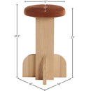 Meridian Wyatt Cognac Velvet Stool IMAGE 7