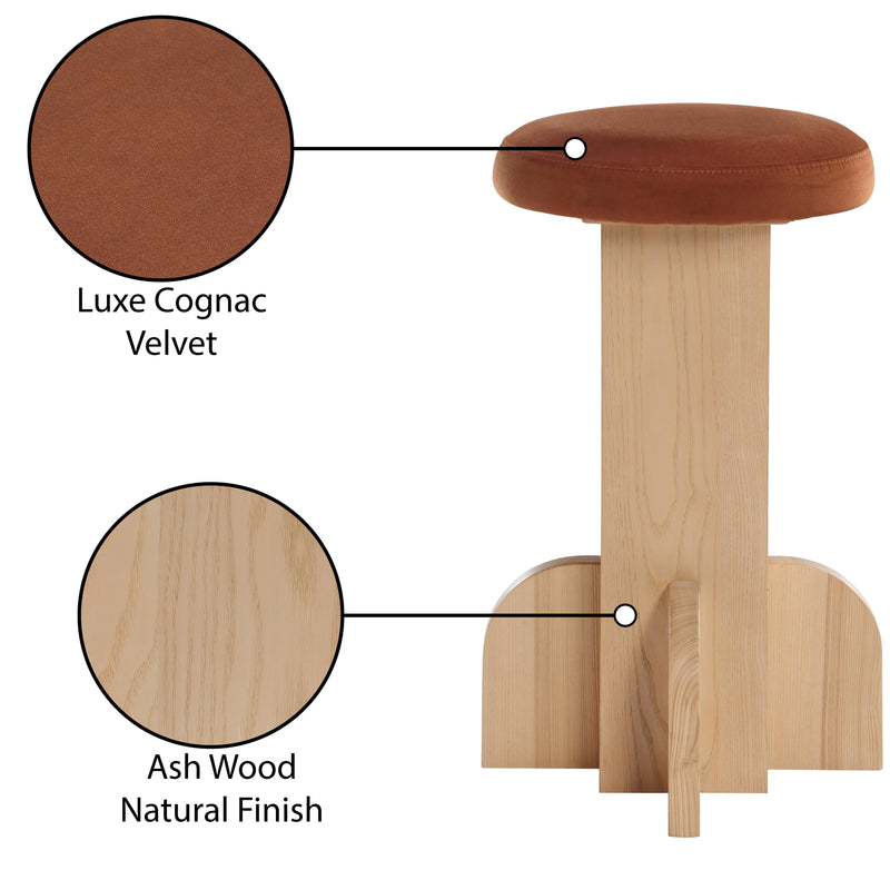 Meridian Wyatt Cognac Velvet Stool IMAGE 8