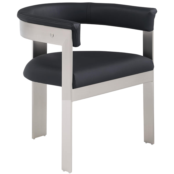 Meridian Romeo Black Vegan Leather Dining Chair IMAGE 1