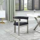 Meridian Romeo Black Vegan Leather Dining Chair IMAGE 2