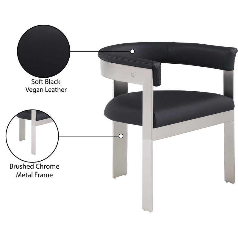 Meridian Romeo Black Vegan Leather Dining Chair IMAGE 9