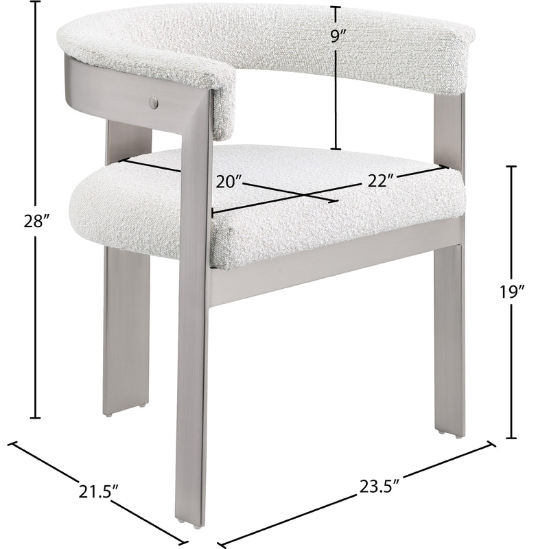 Meridian Romeo Cream Boucle Fabric Dining Chair IMAGE 10