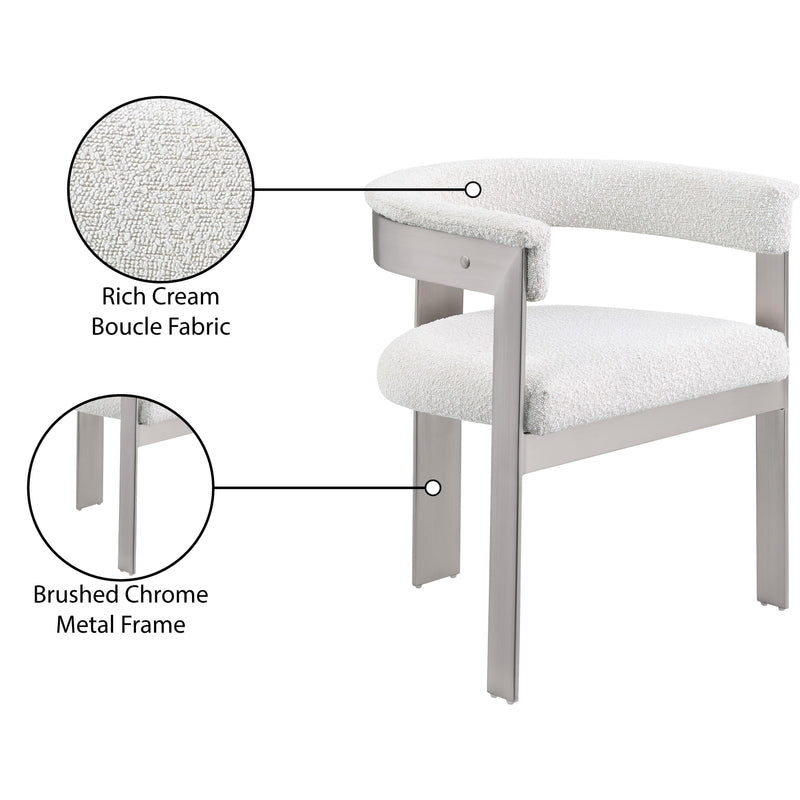Meridian Romeo Cream Boucle Fabric Dining Chair IMAGE 9