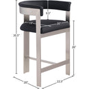 Meridian Romeo Black Vegan Leather Counter Stool IMAGE 7