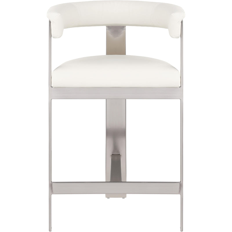 Meridian Romeo Cream Vegan Leather Counter Stool IMAGE 5