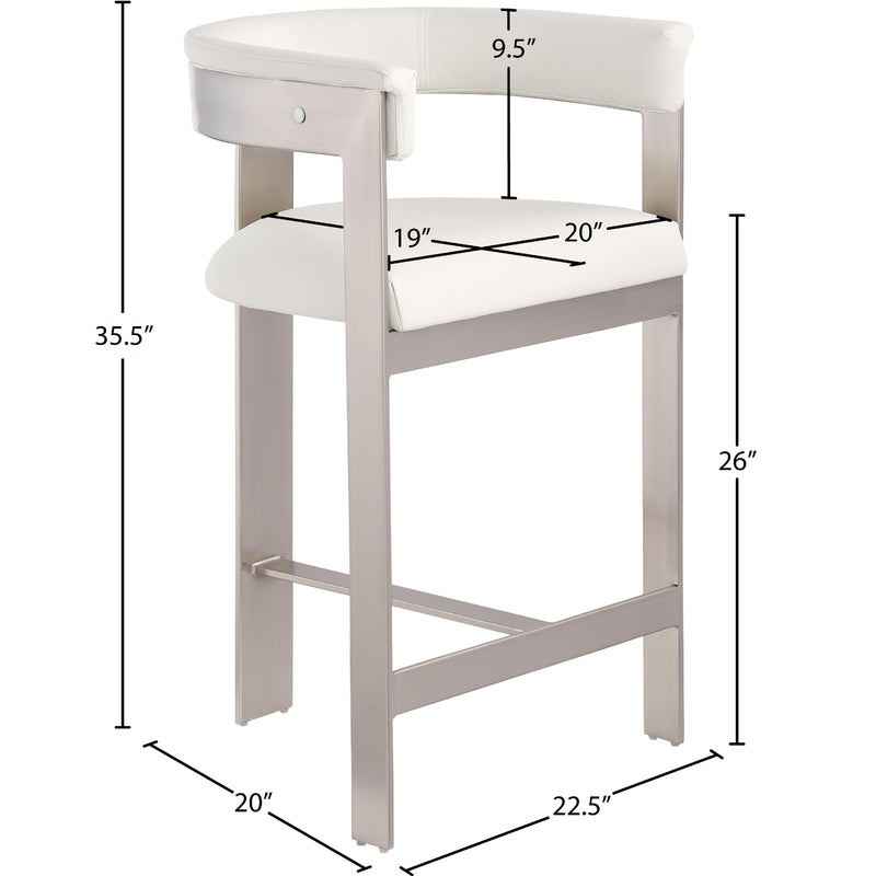Meridian Romeo Cream Vegan Leather Counter Stool IMAGE 9