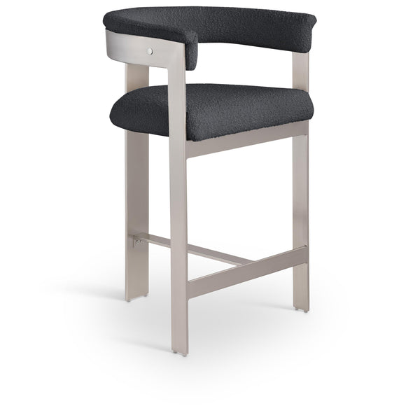 Meridian Romeo Black Boucle Fabric Counter Stool IMAGE 1