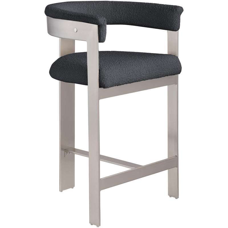 Meridian Romeo Black Boucle Fabric Counter Stool IMAGE 3