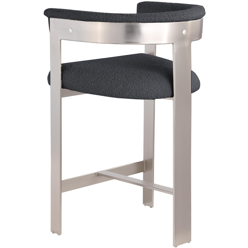 Meridian Romeo Black Boucle Fabric Counter Stool IMAGE 6
