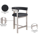 Meridian Romeo Black Boucle Fabric Counter Stool IMAGE 8