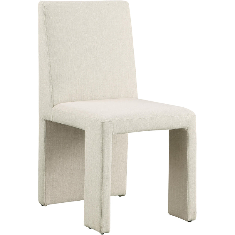 Meridian Benson Beige Linen Textured Fabric Dining Chair IMAGE 4