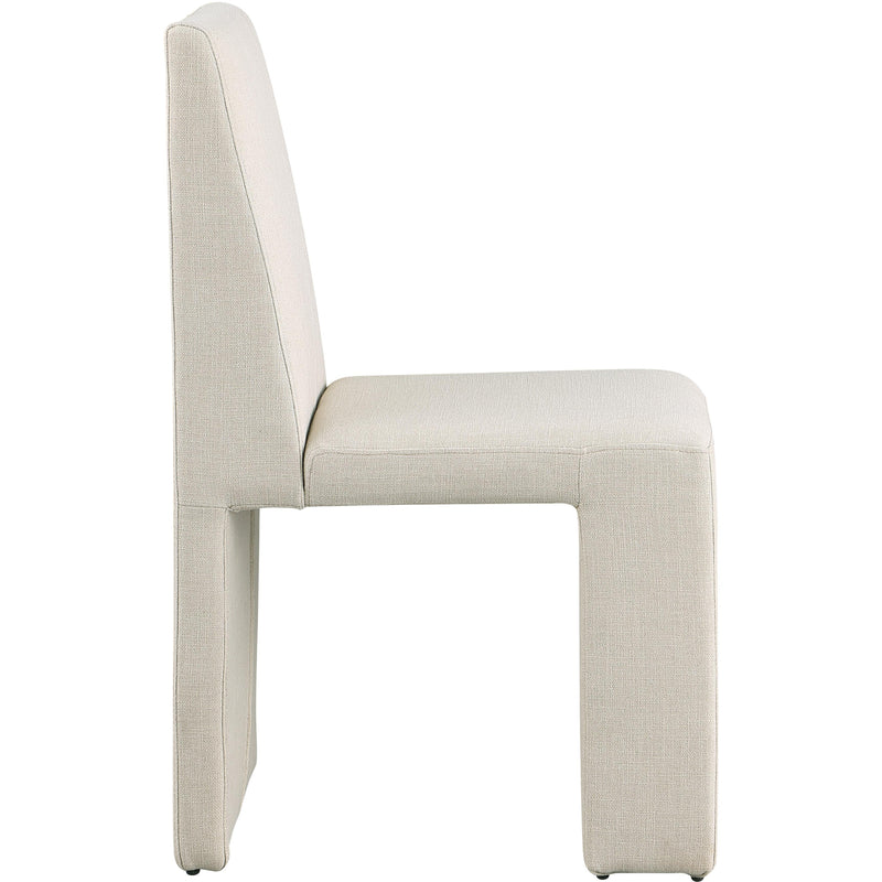 Meridian Benson Beige Linen Textured Fabric Dining Chair IMAGE 5