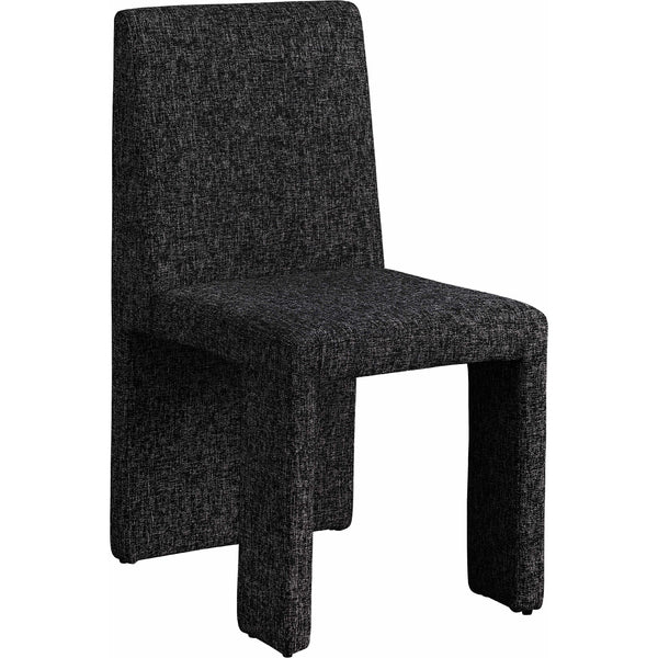 Meridian Benson Black Linen Textured Fabric Dining Chair IMAGE 1