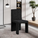 Meridian Benson Black Linen Textured Fabric Dining Chair IMAGE 2