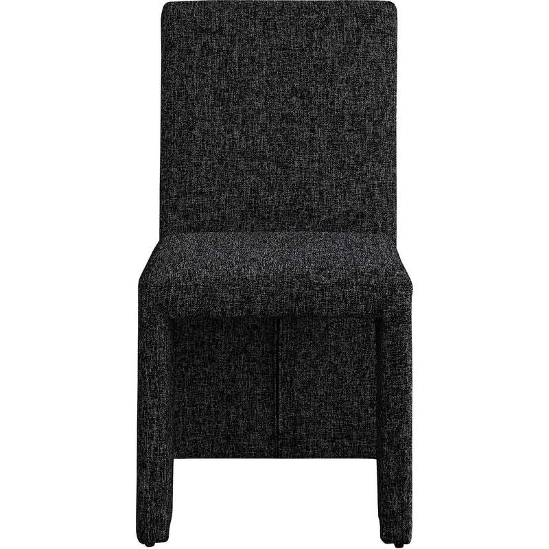 Meridian Benson Black Linen Textured Fabric Dining Chair IMAGE 4