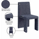 Meridian Benson Blue Linen Textured Fabric Dining Chair IMAGE 10