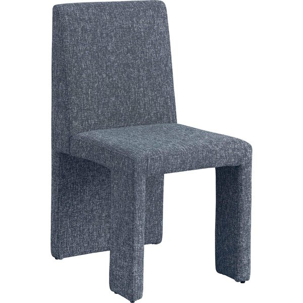 Meridian Benson Blue Linen Textured Fabric Dining Chair IMAGE 1
