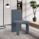 Meridian Benson Blue Linen Textured Fabric Dining Chair IMAGE 2