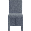 Meridian Benson Blue Linen Textured Fabric Dining Chair IMAGE 4