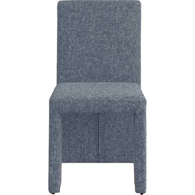 Meridian Benson Blue Linen Textured Fabric Dining Chair IMAGE 4