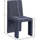 Meridian Benson Blue Linen Textured Fabric Dining Chair IMAGE 9