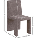 Meridian Benson Brown Linen Textured Fabric Dining Chair IMAGE 11