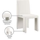 Meridian Benson Cream Linen Textured Fabric Dining Chair IMAGE 10