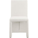 Meridian Benson Cream Linen Textured Fabric Dining Chair IMAGE 4