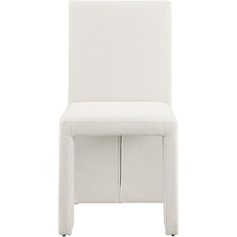 Meridian Benson Cream Linen Textured Fabric Dining Chair IMAGE 4