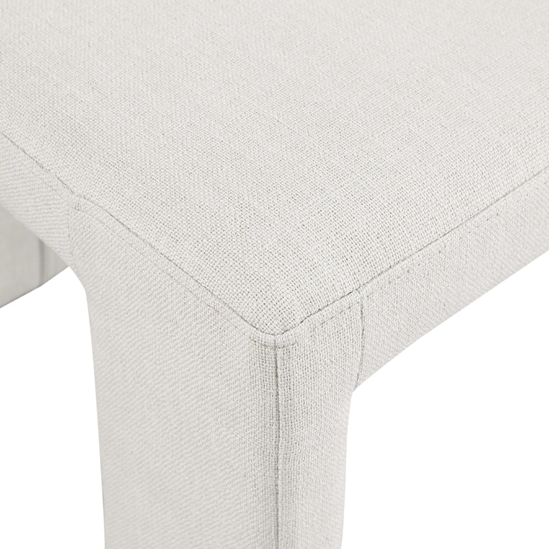 Meridian Benson Cream Linen Textured Fabric Dining Chair IMAGE 7