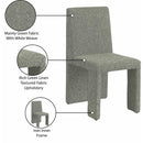 Meridian Benson Green Linen Textured Fabric Dining Chair IMAGE 10