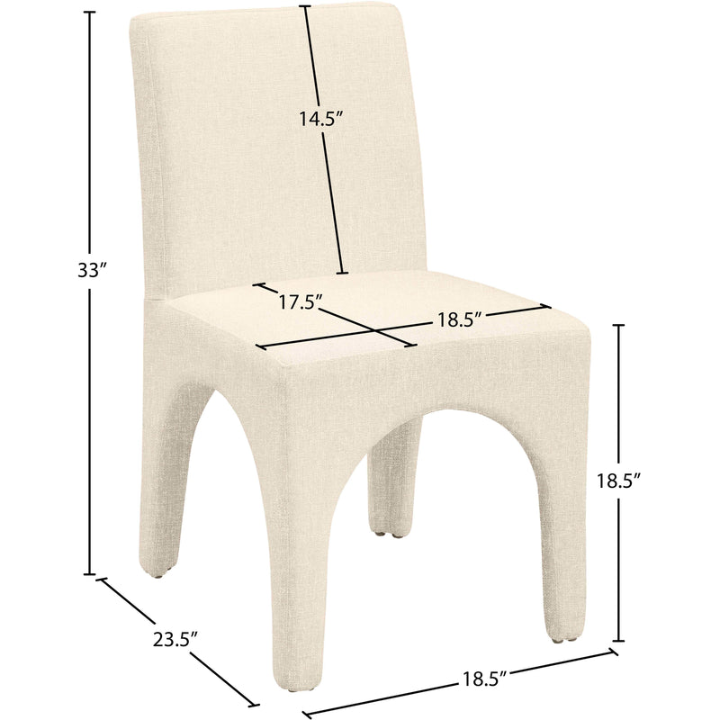 Meridian Gramercy Beige Linen Textured Fabric Dining Chair IMAGE 11