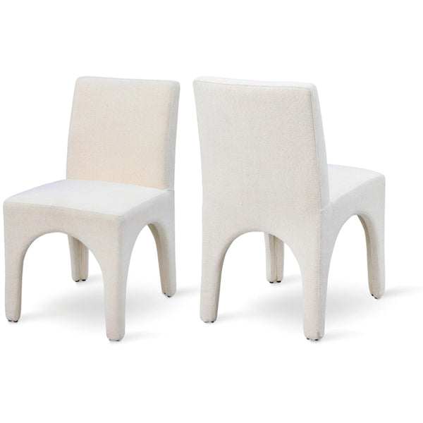 Meridian Gramercy Beige Linen Textured Fabric Dining Chair IMAGE 1