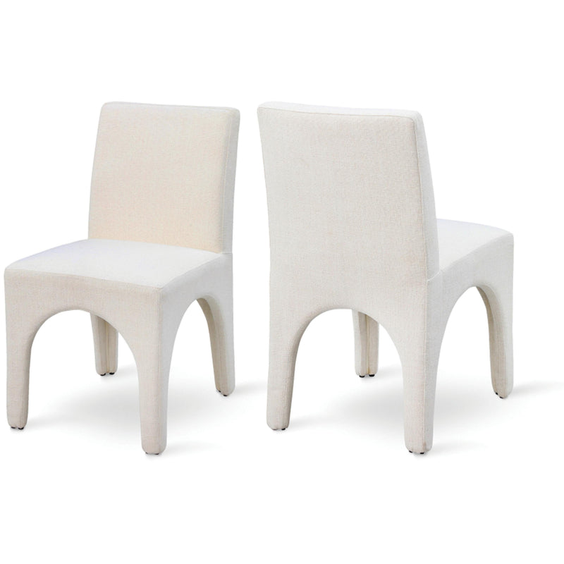Meridian Gramercy Beige Linen Textured Fabric Dining Chair IMAGE 1