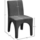 Meridian Gramercy Black Linen Textured Fabric Dining Chair IMAGE 11
