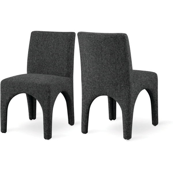 Meridian Gramercy Black Linen Textured Fabric Dining Chair IMAGE 1