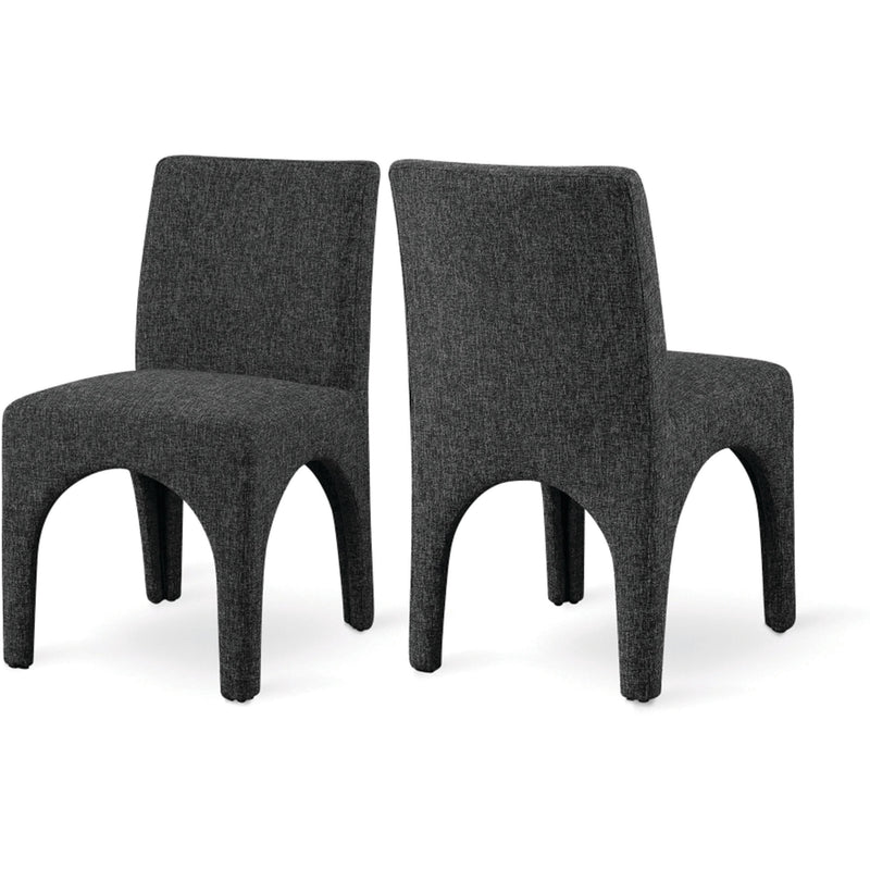 Meridian Gramercy Black Linen Textured Fabric Dining Chair IMAGE 1