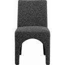 Meridian Gramercy Black Linen Textured Fabric Dining Chair IMAGE 3